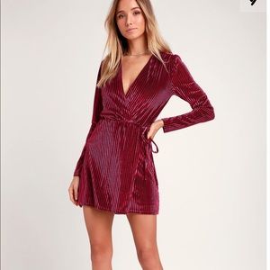 Magenta velvet dress